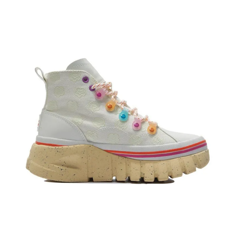 Persue x LiNing Wave High Top Casual Shoes Women's Vanilla White-1