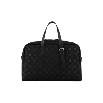 GIORGIO ARMANI Polyester Polyamide Blend Handbag Men's Black