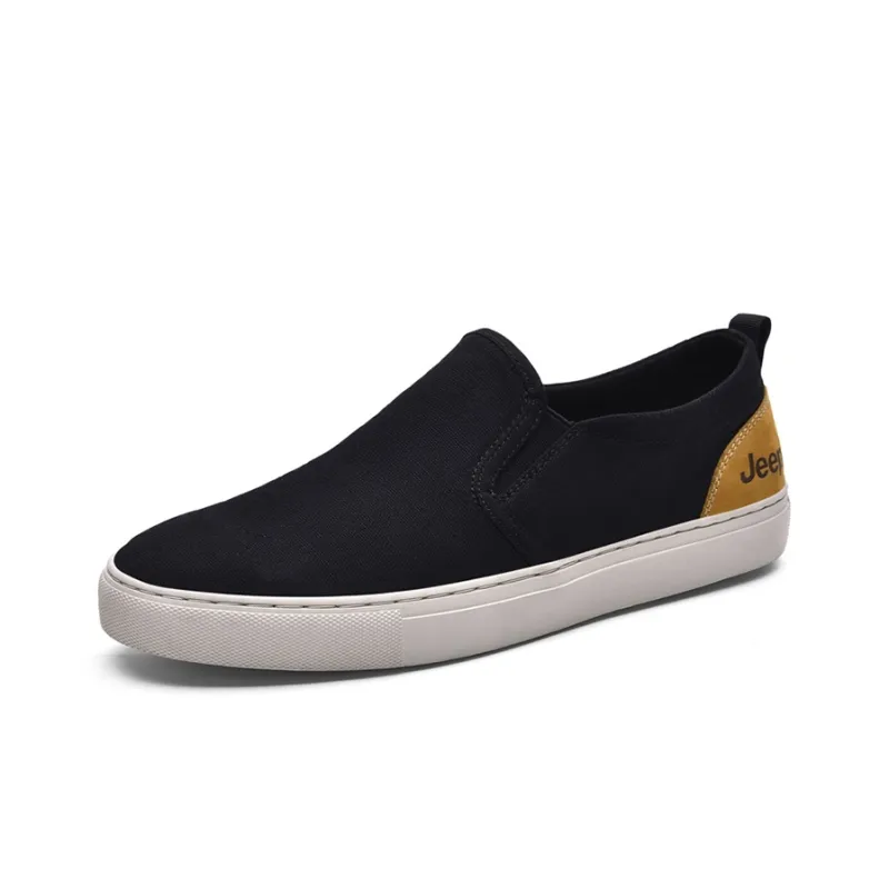 Jeep Cushioning Rebound Abrasion Resistant Lightweight Breathable Slip Resistant Low Top Casual Shoes Men's Black-2