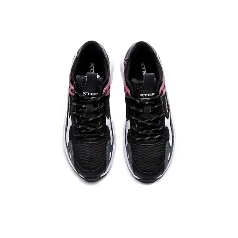 XTEP Casual Shoes Women's Low Top Black/Gray/Red-2