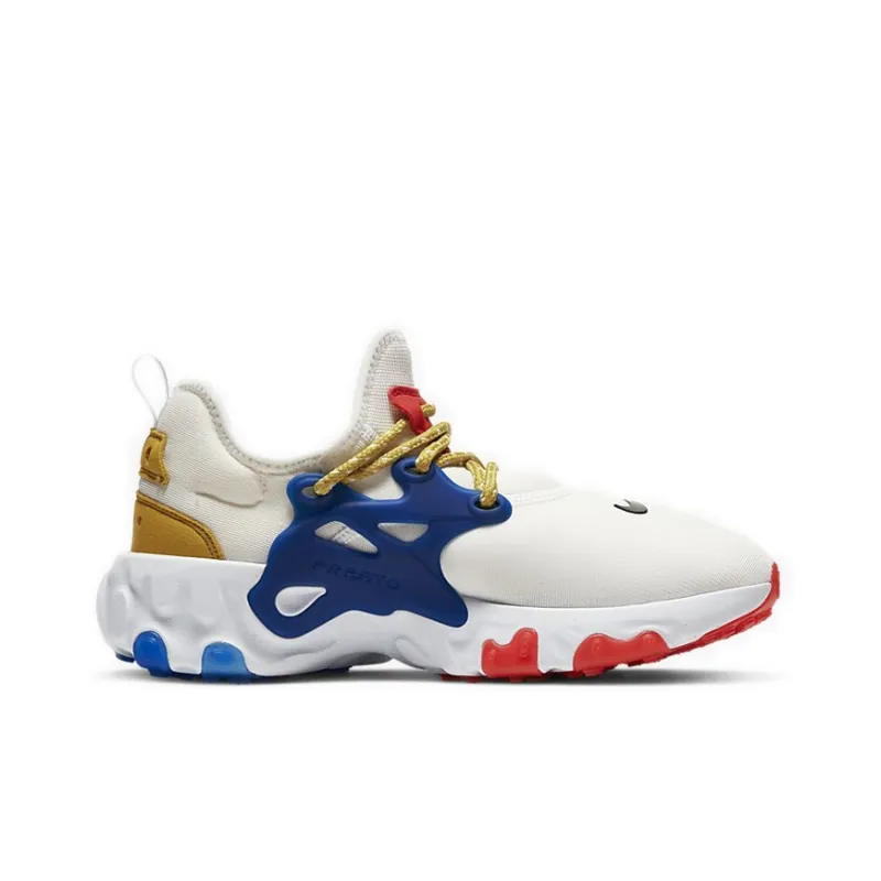 Nike React Presto Low Top Casual Shoes GS White Blue Yellow-1