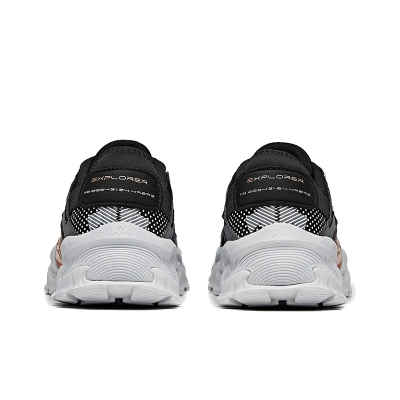 Anta Outdoor Collection Cushioning Anti Slip Wear Resistant Breathability Low Top Casual Shoes Women's Black Silver-3