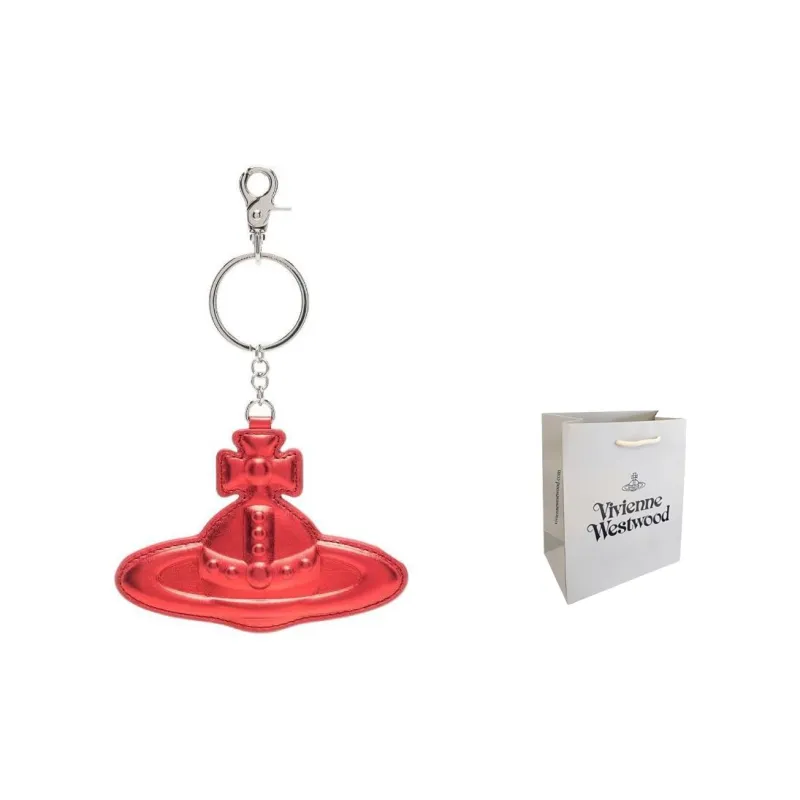 Vivienne Westwood Cow Leather Keychains Women's Red-1