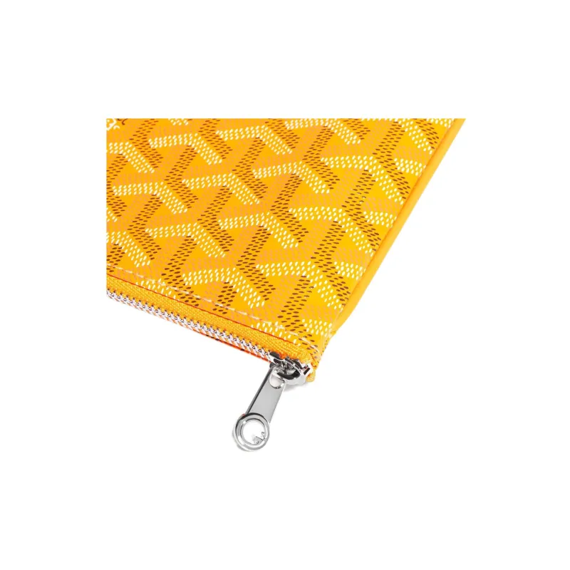 GOYARD SENAT Canvas With Leather Toiletry Bags Storage Bags Clutches Small Size Unisex Yellow-3
