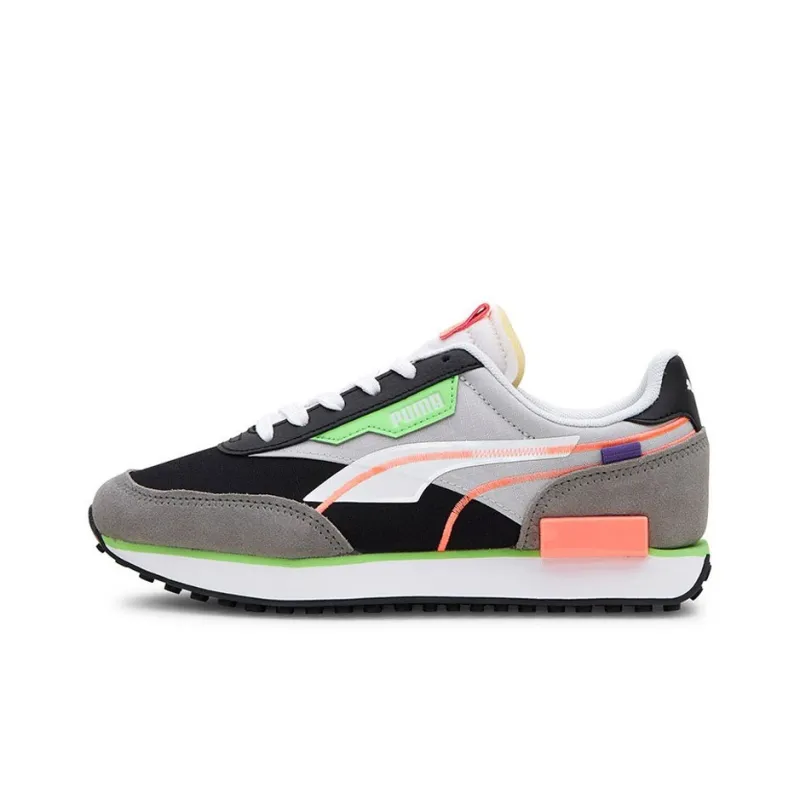 PUMA Future Rider Twofold Sd Breathable Lightweight Low-Top Casual Shoes Unisex Gray Black Pink-0