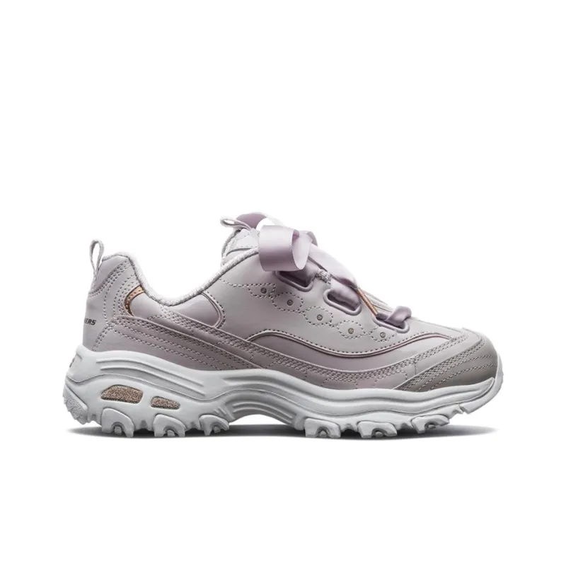 Skechers D'LITES 1.0 Anti Slip And Wear Resistant Coverage Support Low Top Casual Shoes Women's Lavender-1