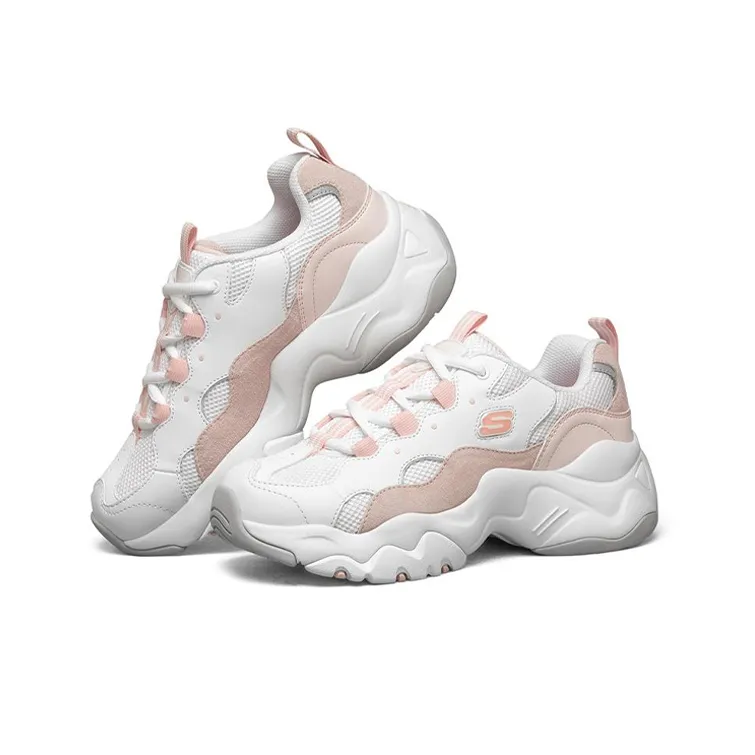 Skechers D'LITES 3.0 Cushioned Slip Resistant Breathable Coverage Low Top Casual Shoes Women's White Pink-2