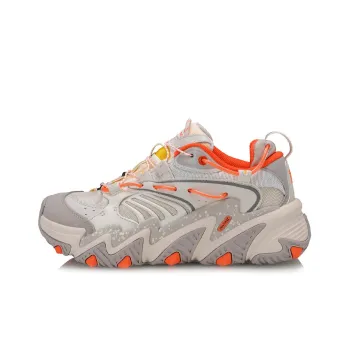 LiNing X Claw Cat Paw Cushioned Slip Resistant Low Top Sports Casual Shoes Women's Gray Orange