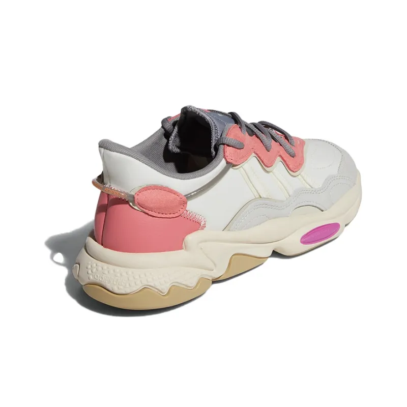Adidas Originals Ozweego Series Casual Shoes Women's Low Top Beige/Pink/Gray-3