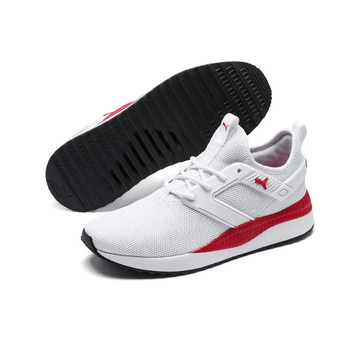 PUMA Pacer Next Excel Anti-Slip And Wear-Resistant Lightweight Low-Top Casual Shoes Men's White Red-3