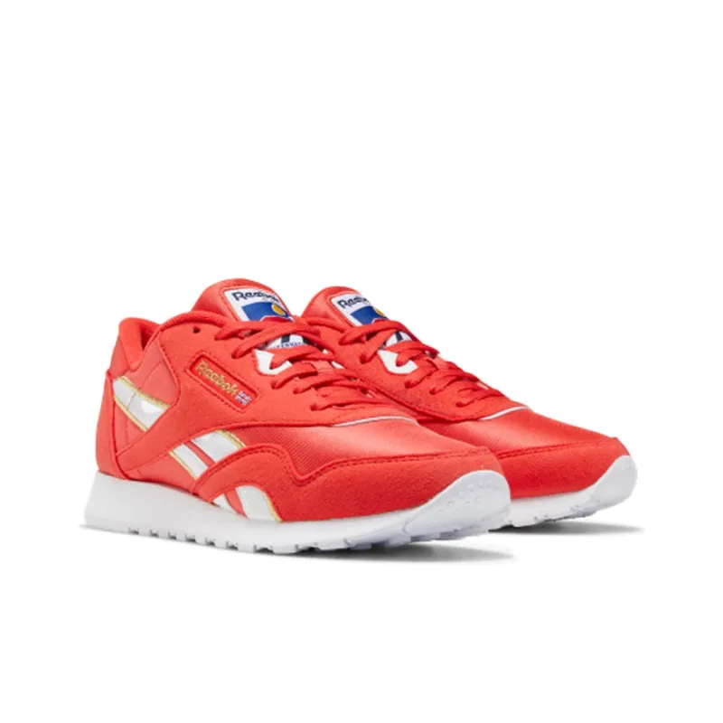 Reebok Women's Classic Nylon 'Collage Of Flags Radiant Red'-2