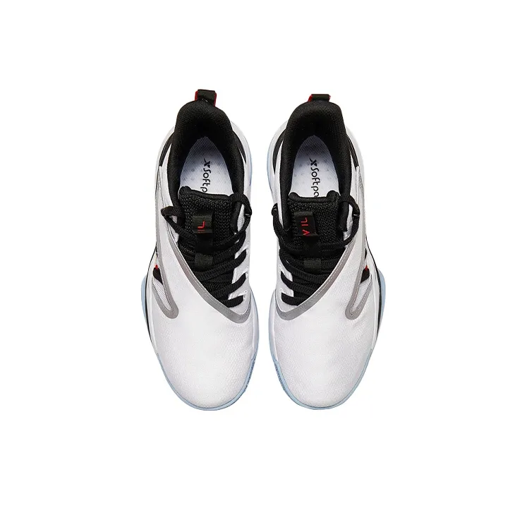 XTEP Cushioned Slip Resistant High Top Sports Casual Shoes Men's White Black-1