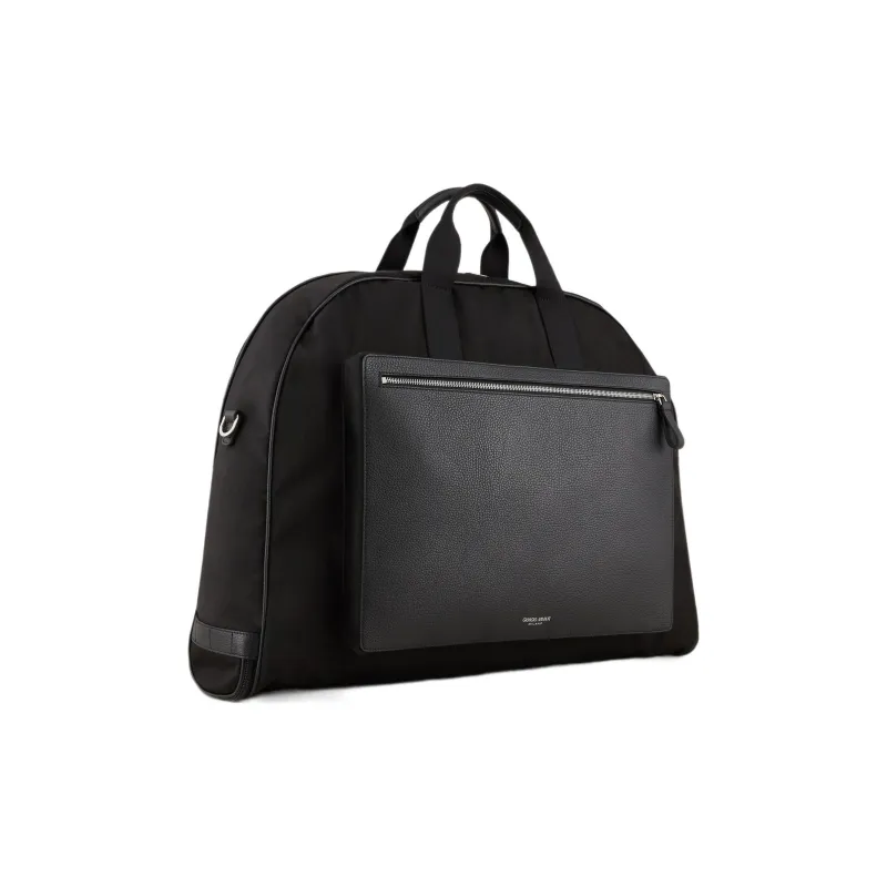 GIORGIO ARMANI Cow Leather Shoulder Bag, Crossbody Bag, Handbag Men's Black-1