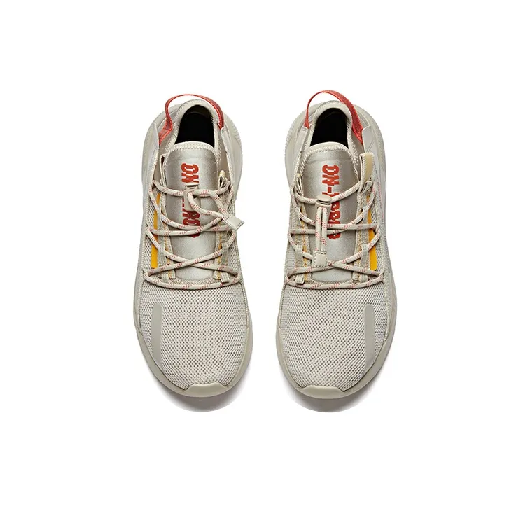 Anta Life Collection Cushioning Anti-Slip Wear-Resistant Breathability Low-Top Sports Casual Shoes Men's Gray Orange-2