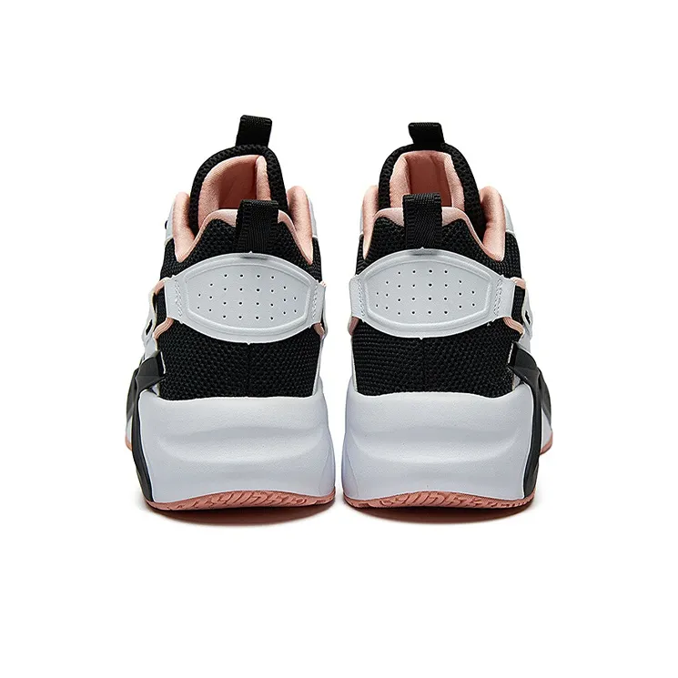 361° Cushioning Anti Slip And Wear Resistant High Top Sports Casual Shoes Women's Black White-2