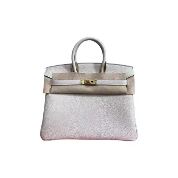 HERMES Birkin Togo Calfskin Birkin Bag Handbags Women's M4 Gris Pale Cream Gray