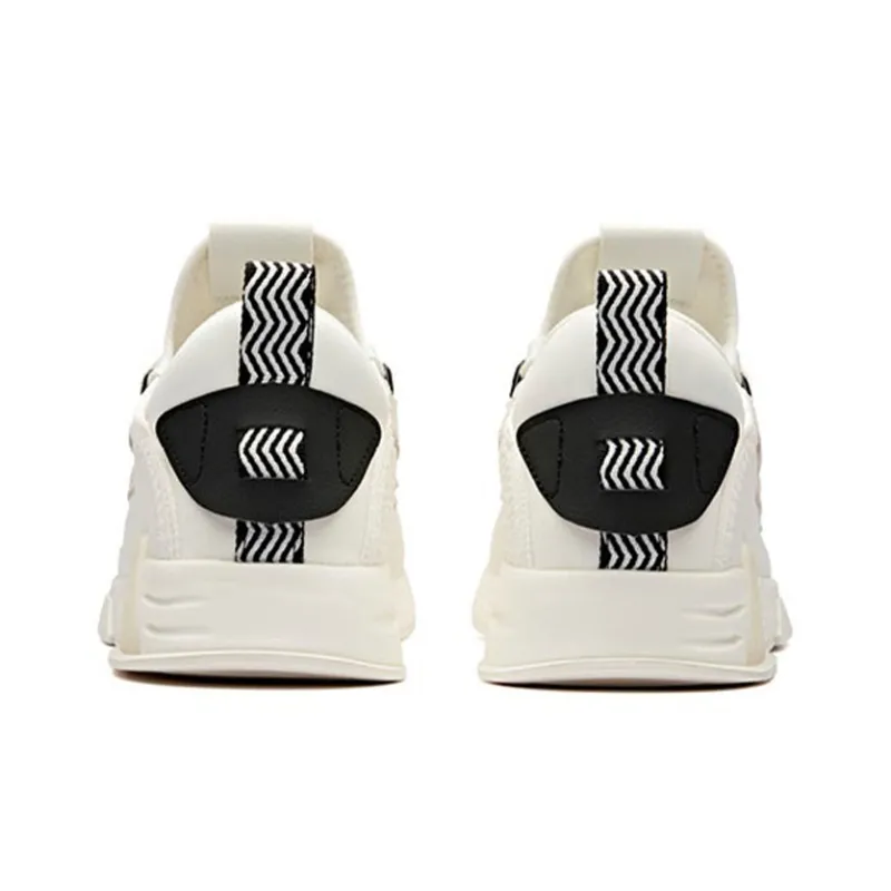 Anta Life Collection Cushioning Anti Slip Wear Resistant Breathability Low Top Casual Shoes Men's Ivory White/Black-4