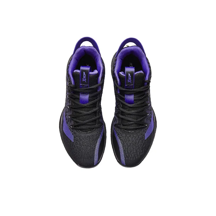 XTEP Cushioning Anti Slip And Wear Resistant High Top Basketball Shoes Men's Black Purple-2
