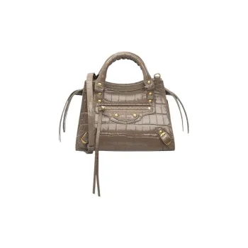 Balenciaga Neo Classic Leather Tote Bag Shopping Bag Portable Crossbody Bag Shoulder Bag Mini Women's Khaki