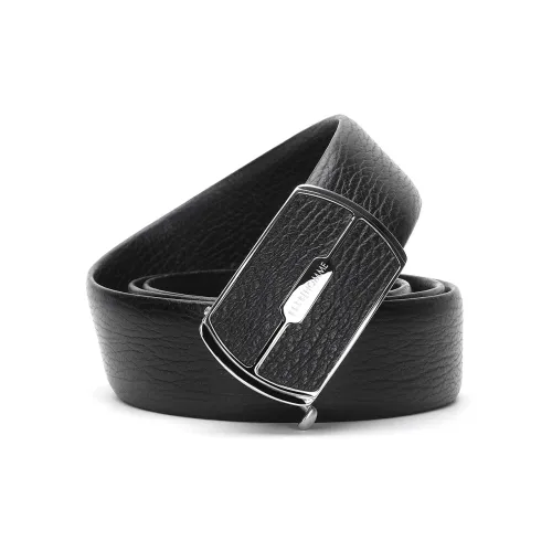 ELLE HOMME Leather Belts Men Black Gift Box Sets