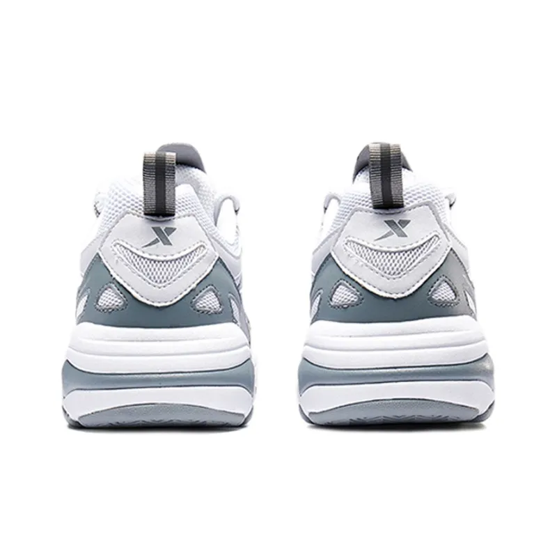XTEP Cushioned Wear Resistant Slip Resistant Low Top Sports Casual Shoes Men's White Gray-2