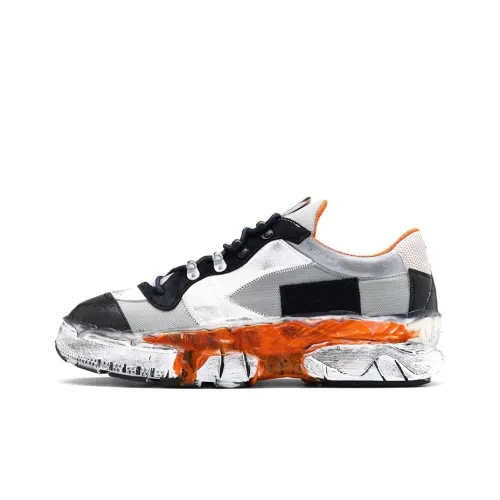 Maison Margiela Low Top Casual Shoes Men's Gray Black Orange