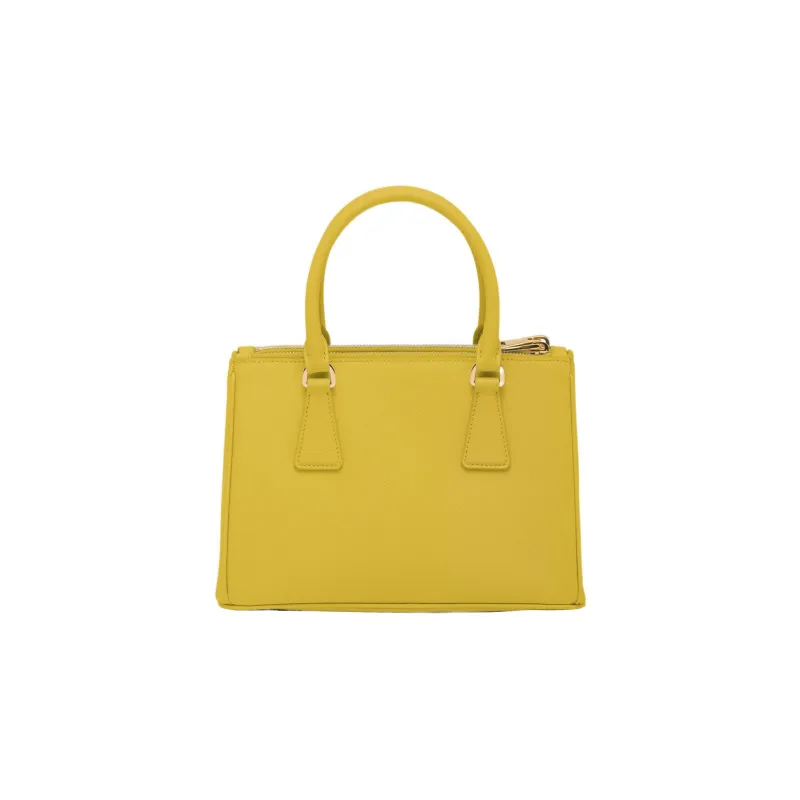 PRADA Galleria Killer Bag Leather Shoulder Bag Crossbody Bag Handbag Small Size Women's Yellow-2