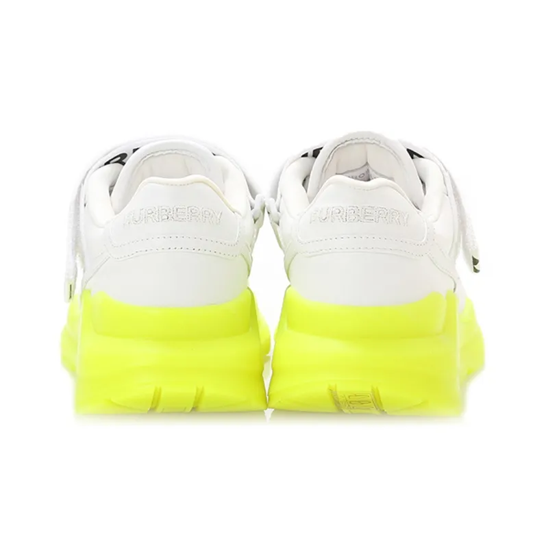 Burberry Women's Ronnie Sneaker 'Optic White Neon Green' Women's-4