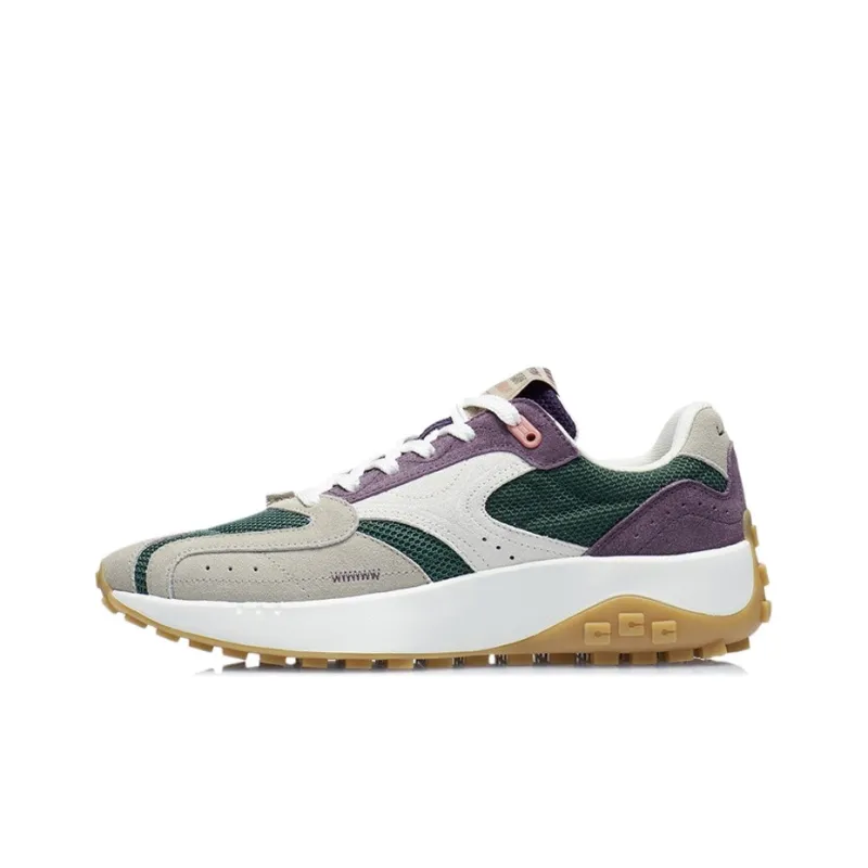 LiNing CF Cushioned Wear Resistant Breathable Low Top Casual Shoes Men's Gray Green-0