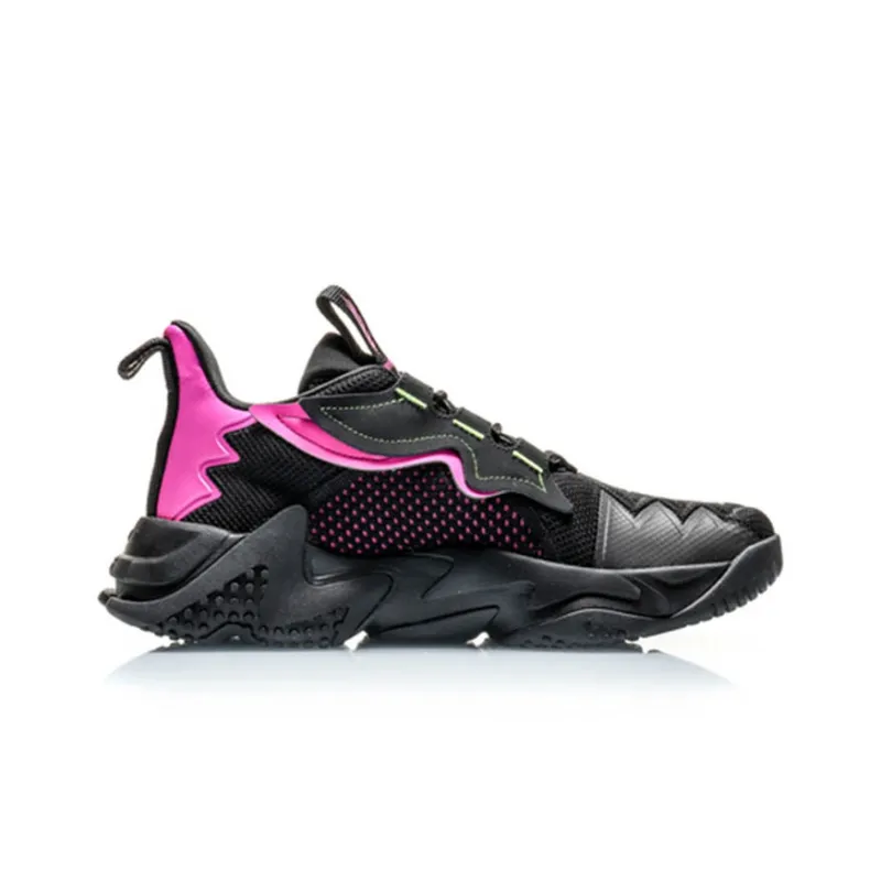 LiNing CF Cushioning Anti-Slip And Wear-Resistant Low-Top Casual Shoes Men's Black Purple-1
