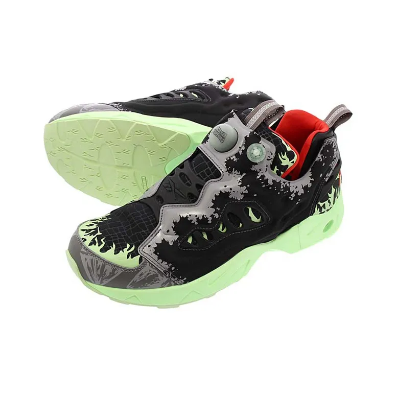 MegaHouse x Reebok Instapump Fury Road Low Top Casual Shoes Men's Black Green Red-3