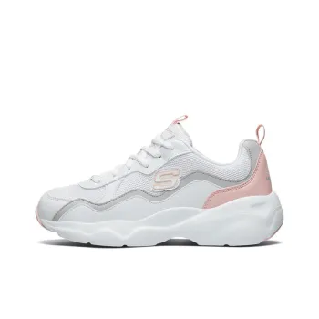 Skechers D'LITES AIRY Anti-Slip And Wear-Resistant Breathable Low-Top Casual Shoes Women's White Gray Pink