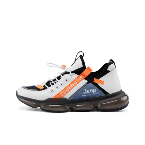 Jeep Casual Shoes Men Low-Top White/Black/Orange