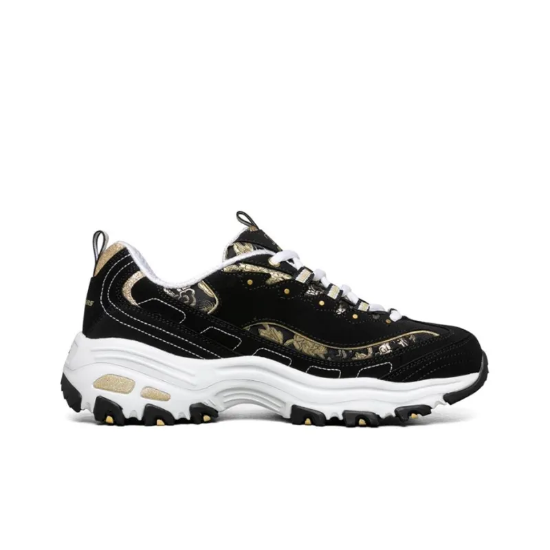Skechers D Lites 1.0 Black/White/Golden Women's-1