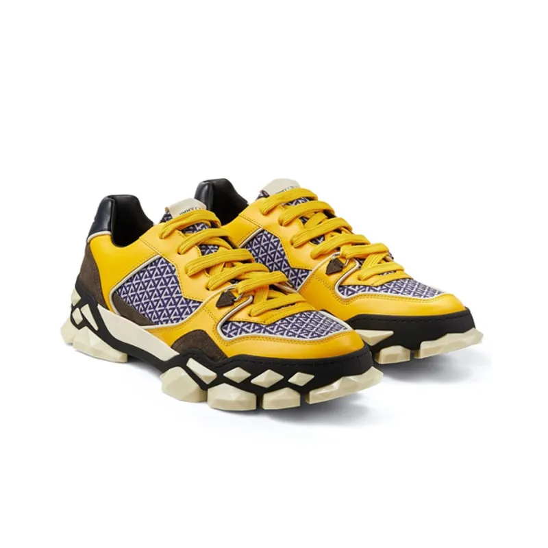 Jimmy Choo Diamond Casual Shoes Men Low-Top Yellow/Blue-2