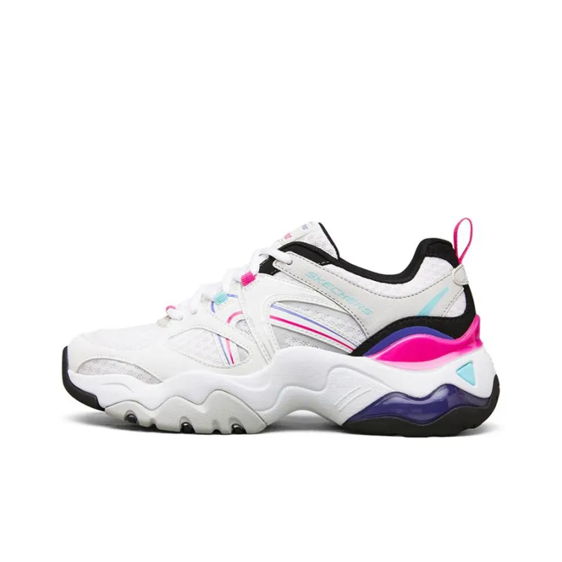 Skechers D Lites 3.0 Air Low Top Running Shoes White/Black/Pink Women's-0