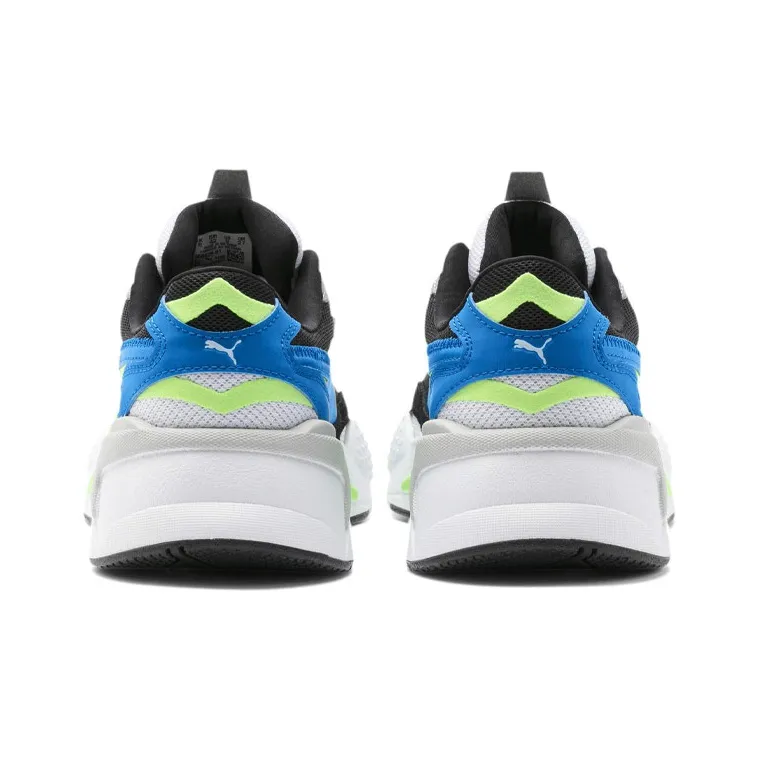 PUMA RS-X³ Puzzle Soft Cushioning Wear-Resistant Low-Top Casual Shoes Unisex White Blue Black-3