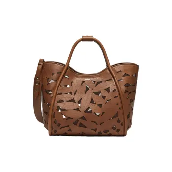 MaxMara Leather Tote Bag Shopping Bag Shoulder Bags Women's Brown