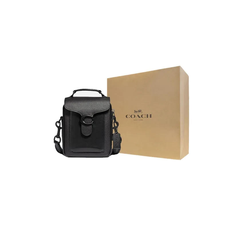 COACH Tabby Artificial Leather Handbag, Shoulder Bag, Crossbody Bag Trumpets Men's Black-3
