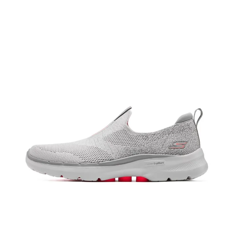 Skechers Go Walk 6 Breathable Cushioning Rebound Low Top Casual Shoes Women's Gray-0