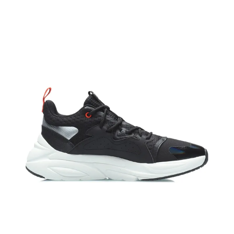 LINING Spark Casual Shoes Unisex Mid Top Black/Silver-1