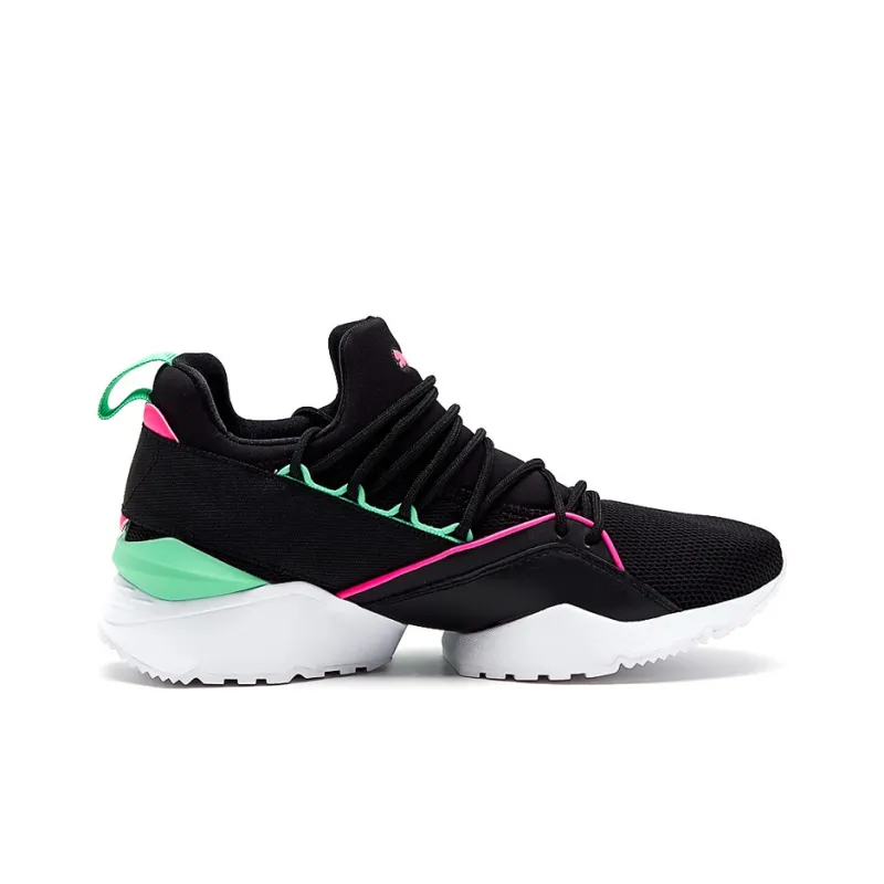PUMA Muse Maia Street 1 Low Top Running Shoes Black/Green Women's-1