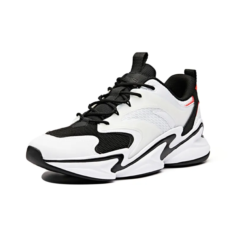 ANTA Casual Shoes Men Low Top ANTA White/Black/Neon Bright Dark Red-1