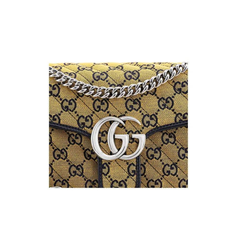 GUCCI GG Marmont Leather Binding Quilting Canvas Crossbody Canvas Bag, Shoulder Bag Women's-4