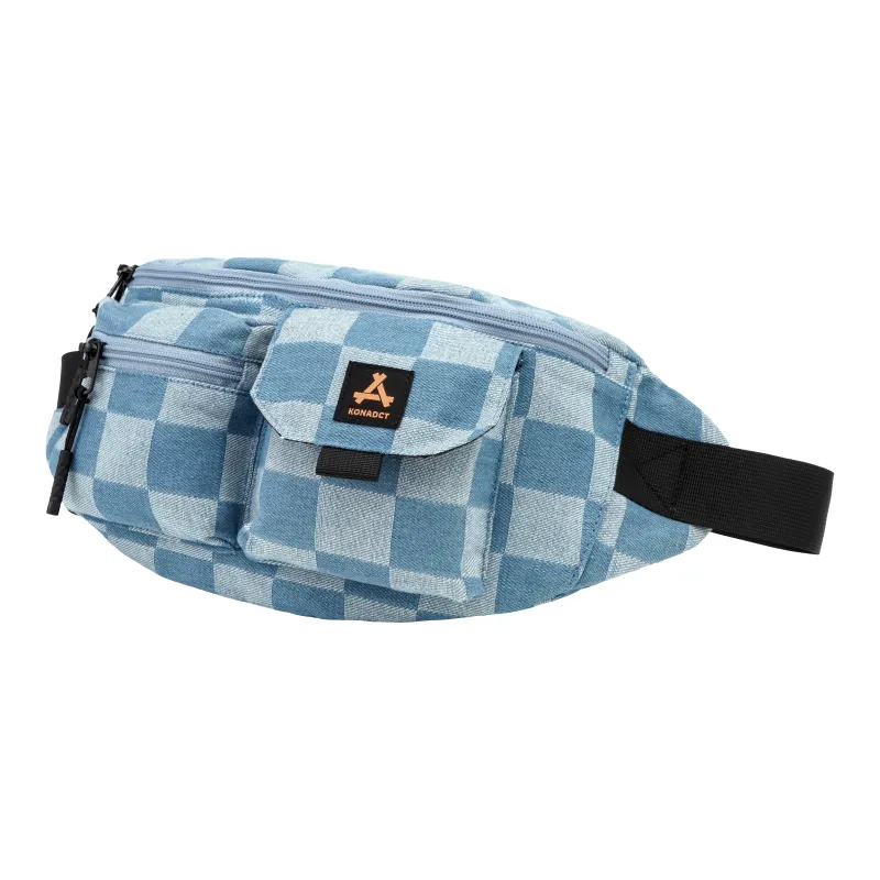 KONADCT Nylon Shoulder Bag, Fanny Pack, Crossbody Bag, Sling Bag Unisex Black/White-15