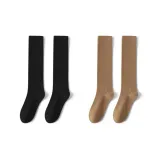 2 Pack (Black Calf Socks+Light Coffee Calf Socks)