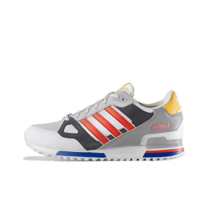Adidas Originals ZX 750 Wear-Resistant Low-Top Casual Shoes Unisex Gray Red Black-0