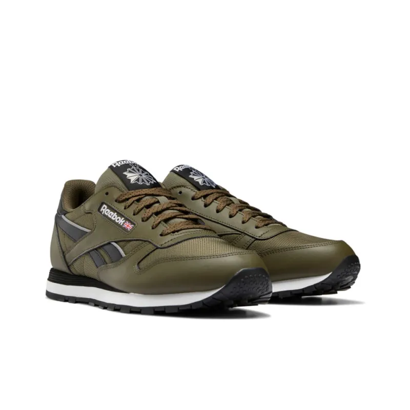 Reebok Classic Leather Breathable Low-Top Casual Shoes Unisex Army Green-2