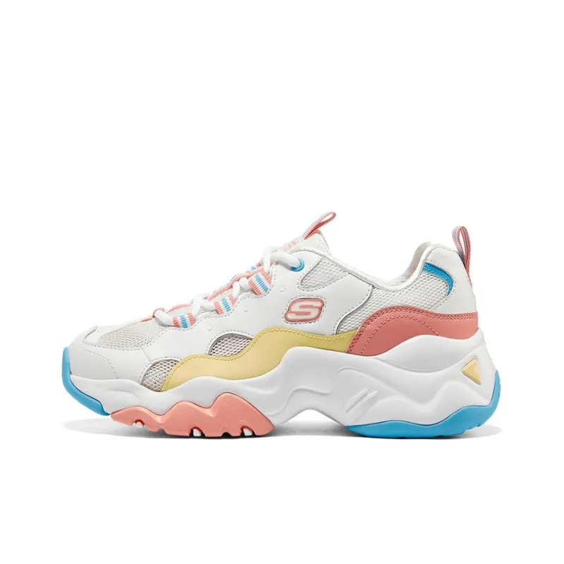 Skechers D'LITES 3.0 Casual Shoes Women's Low Top White/Pink/Blue-0