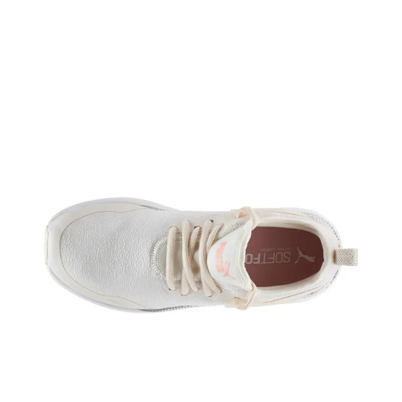 PUMA Pacer Next Cage Glitter Cushioned Slip-Resistant Breathable Low-Top Casual Shoes Women's Ecru-3